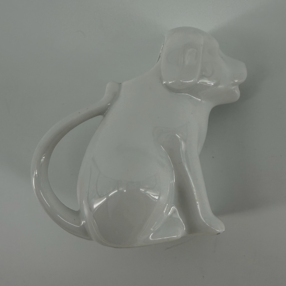 White Porcelain Dog Shaped Mini Creamer Pitcher - Picture 7 of 8
